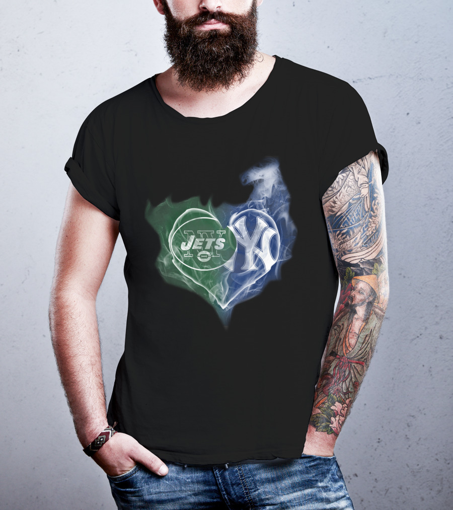 Jets Yankees Heart Smoke T-Shirt
