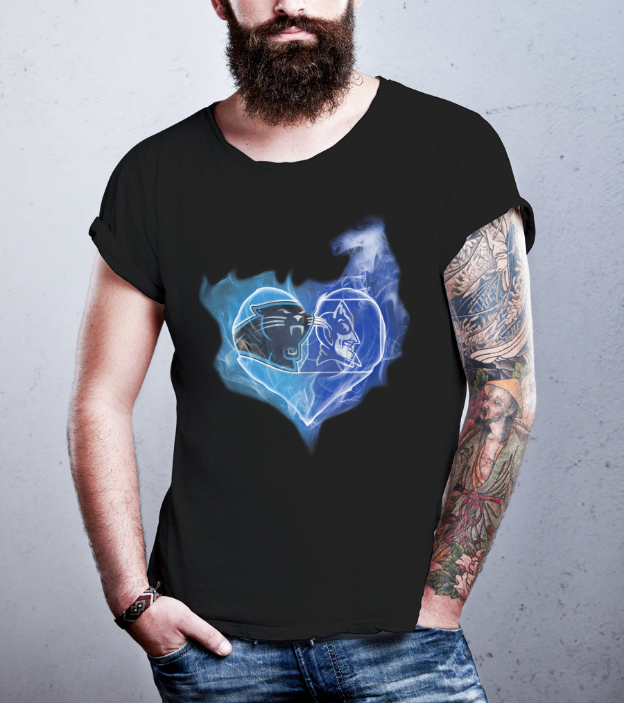 Panthers Duke Blue Devils Heart Fusion T-Shirt