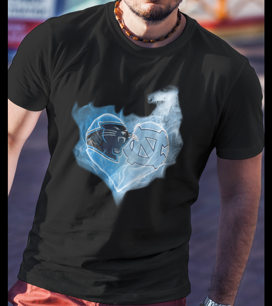 Panthers Tar Heels Heart North Carolina T-Shirt