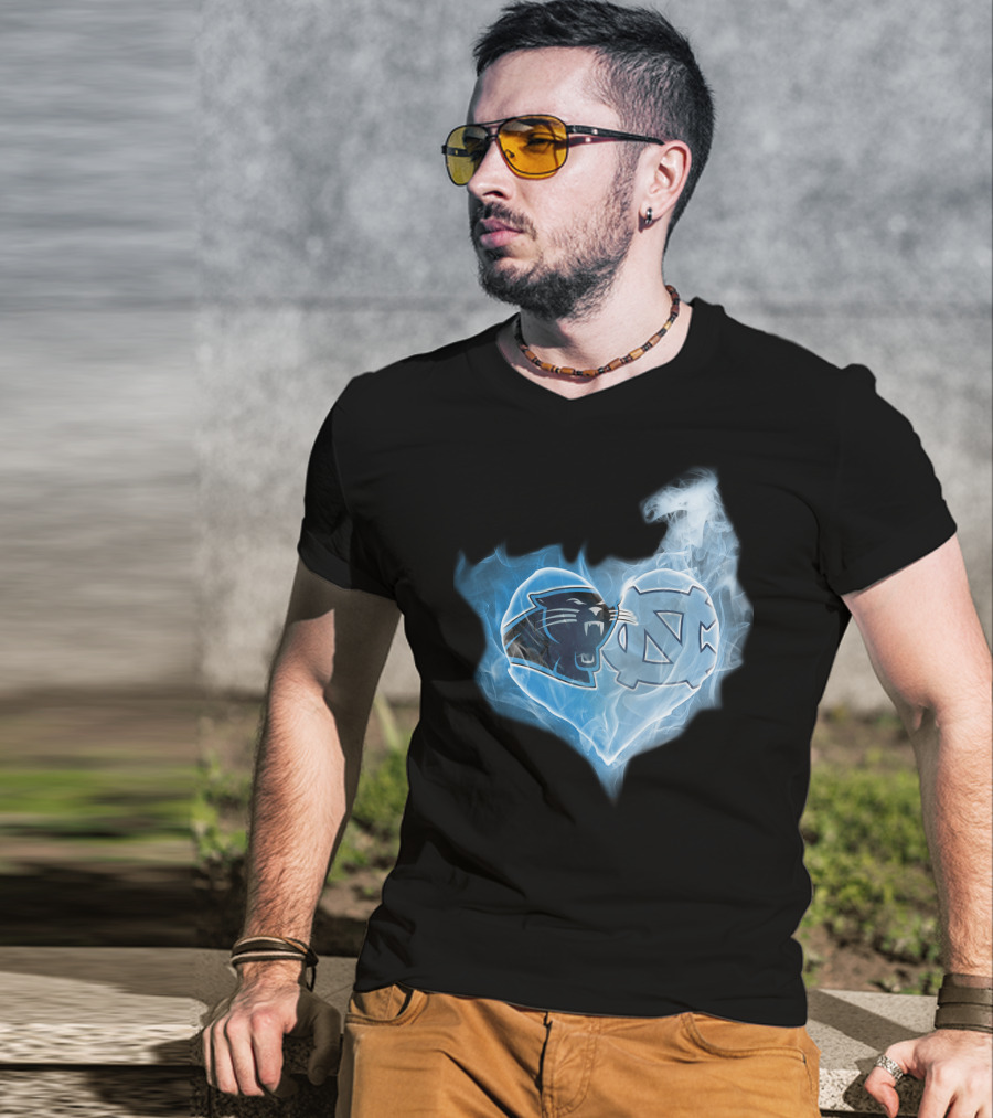 Panthers Tar Heels Heart North Carolina T-Shirt