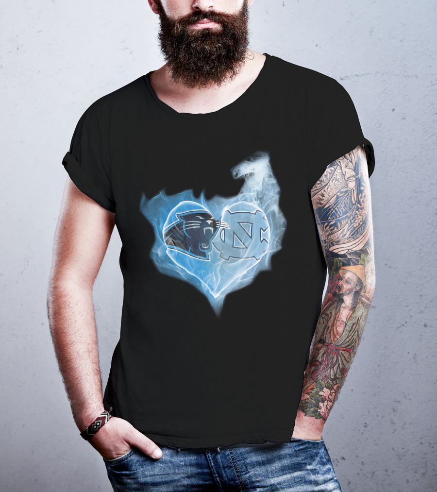 Panthers Tar Heels Heart North Carolina T-Shirt