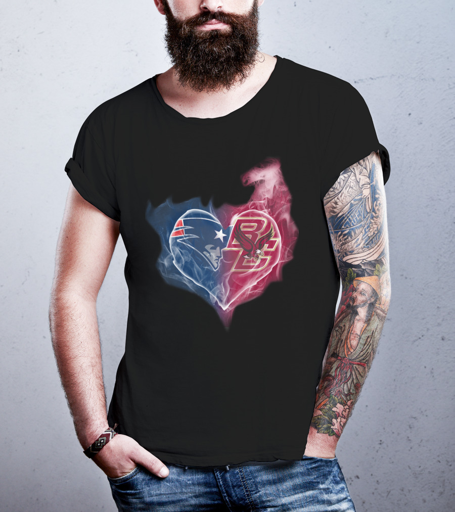 Patriots Boston College Eagles Heart Logo Fusion T-Shirt