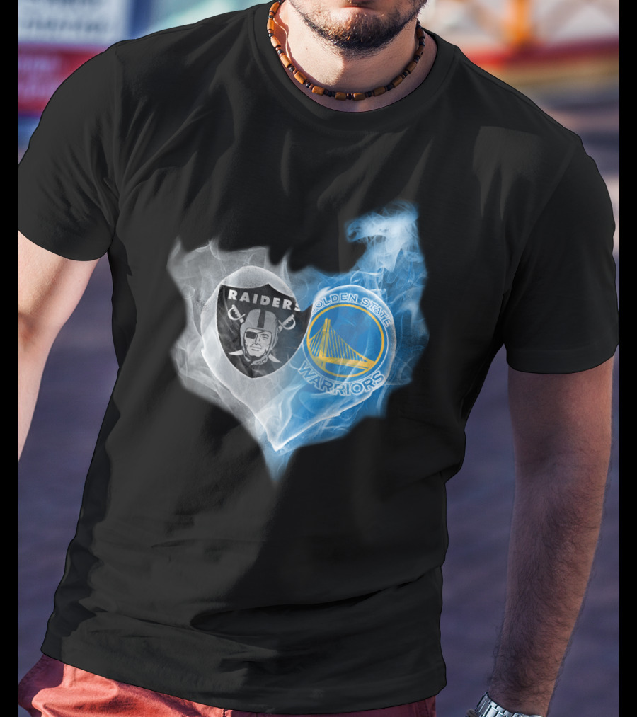 Raiders Golden State Warriors Heart Fusion T-Shirt