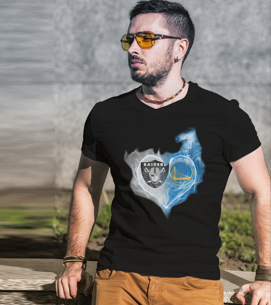 Raiders Golden State Warriors Heart Fusion T-Shirt