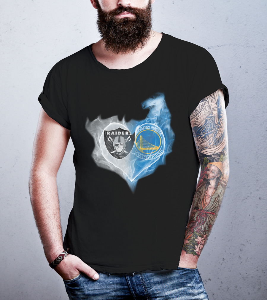 Raiders Golden State Warriors Heart Fusion T-Shirt