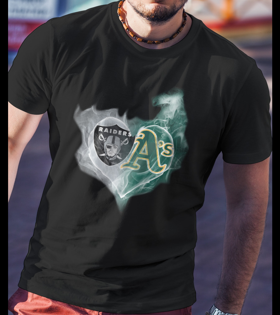 Raiders A's Heart Smoke T-Shirt
