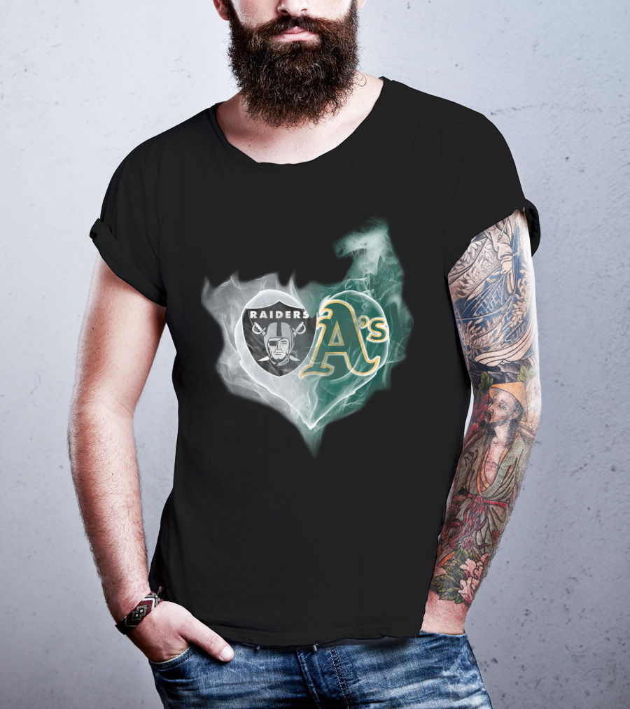 Raiders A's Heart Smoke T-Shirt