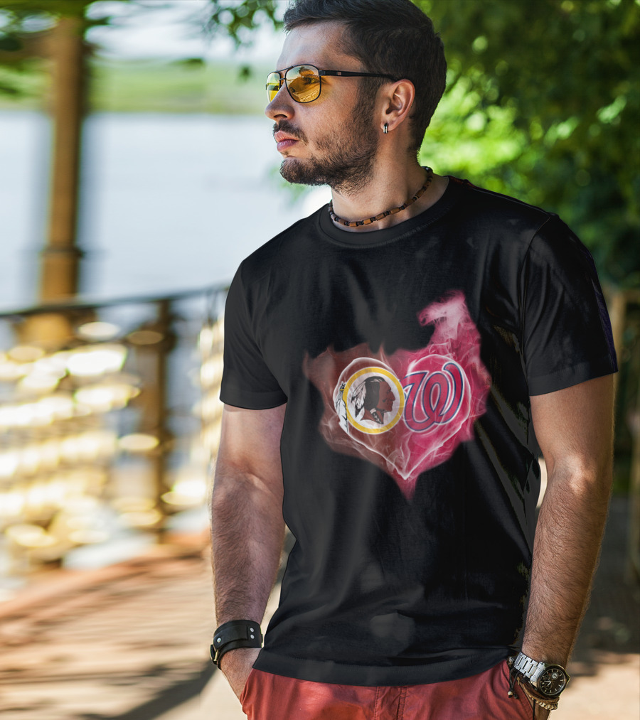 Redskins Nationals Heart Logo Fusion T-Shirt