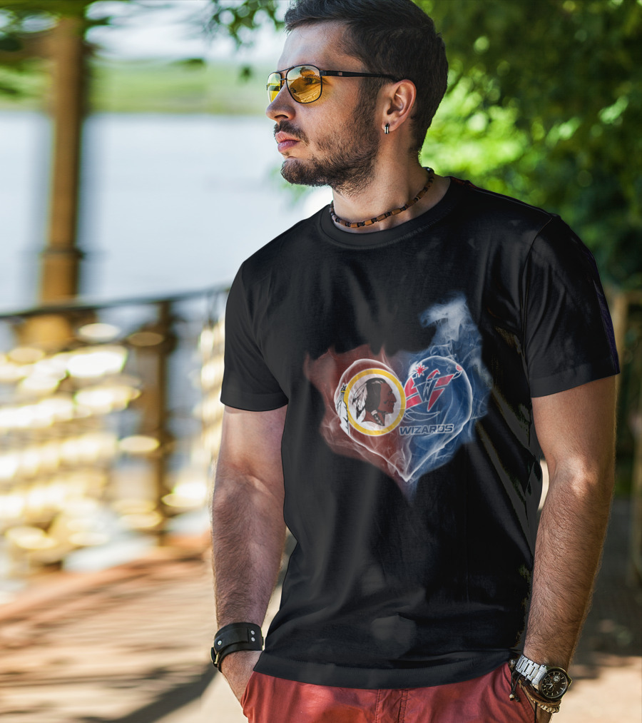 Redskins Washington Wizards Heart Smoke Effect T-Shirt