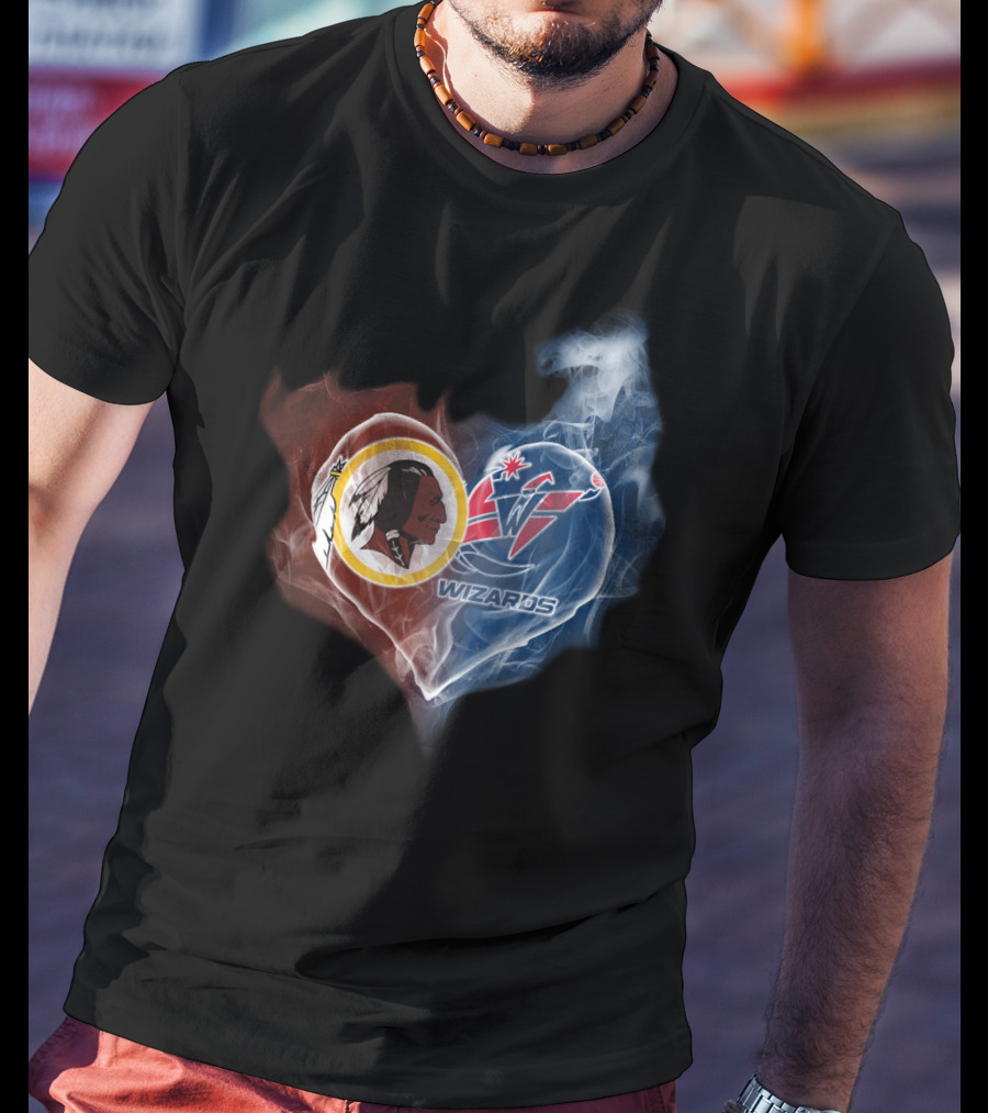 Redskins Washington Wizards Heart Smoke Effect T-Shirt