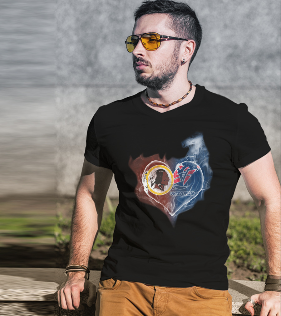 Redskins Washington Wizards Heart Smoke Effect T-Shirt