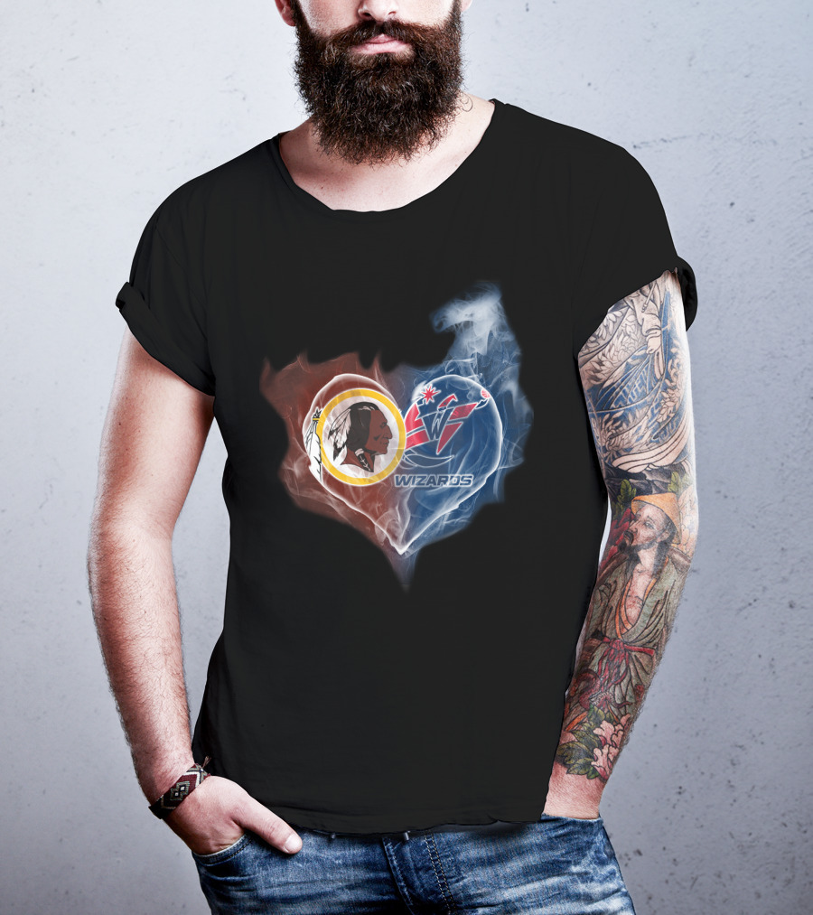 Redskins Washington Wizards Heart Smoke Effect T-Shirt