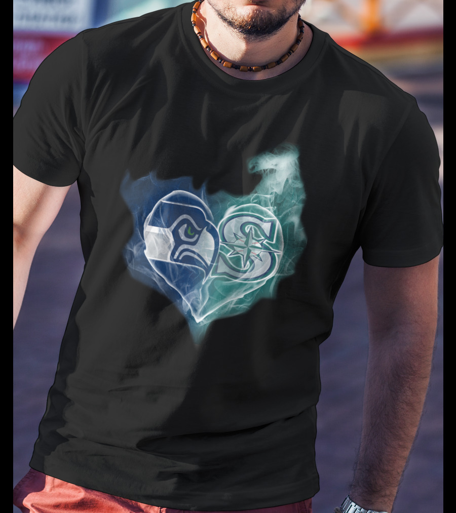 Seahawks Mariners Heart Emblem T-Shirt