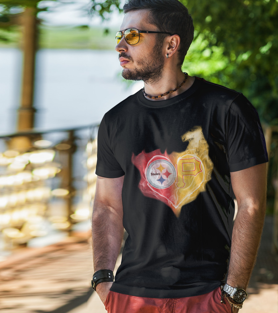 Steelers Pittsburgh Pirates Heart T-Shirt