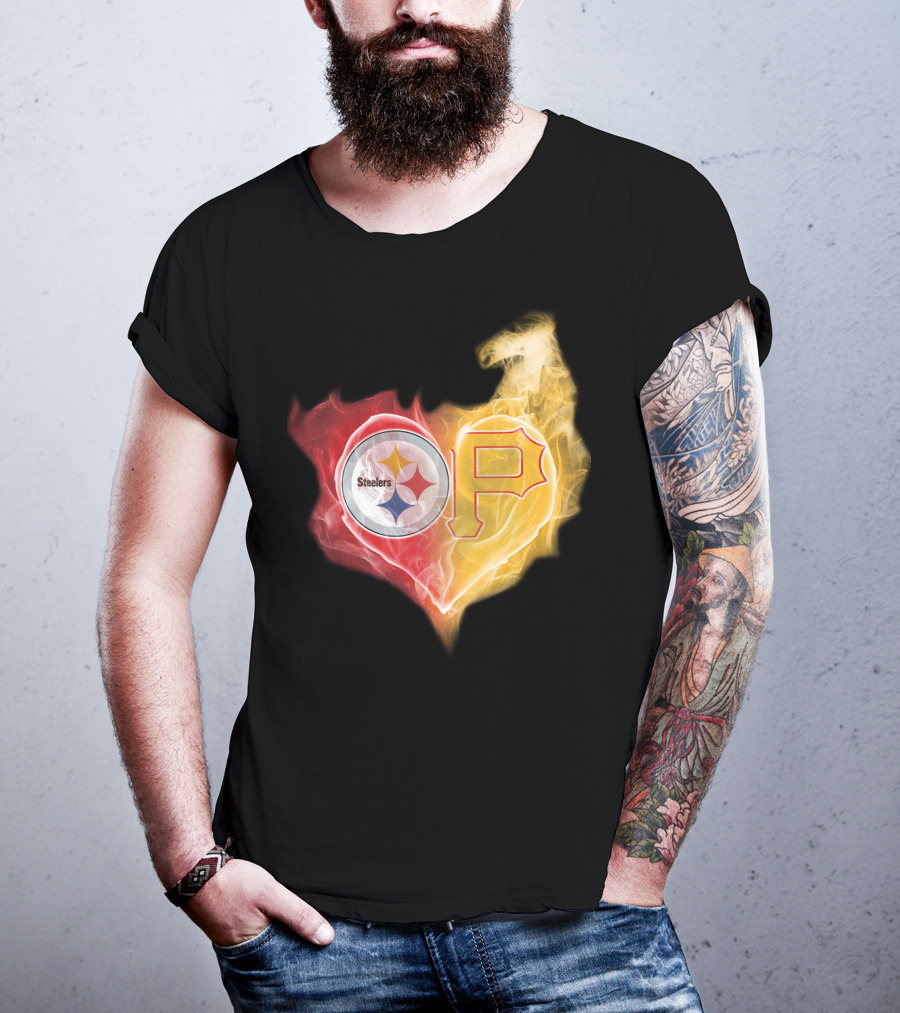 Steelers Pittsburgh Pirates Heart T-Shirt