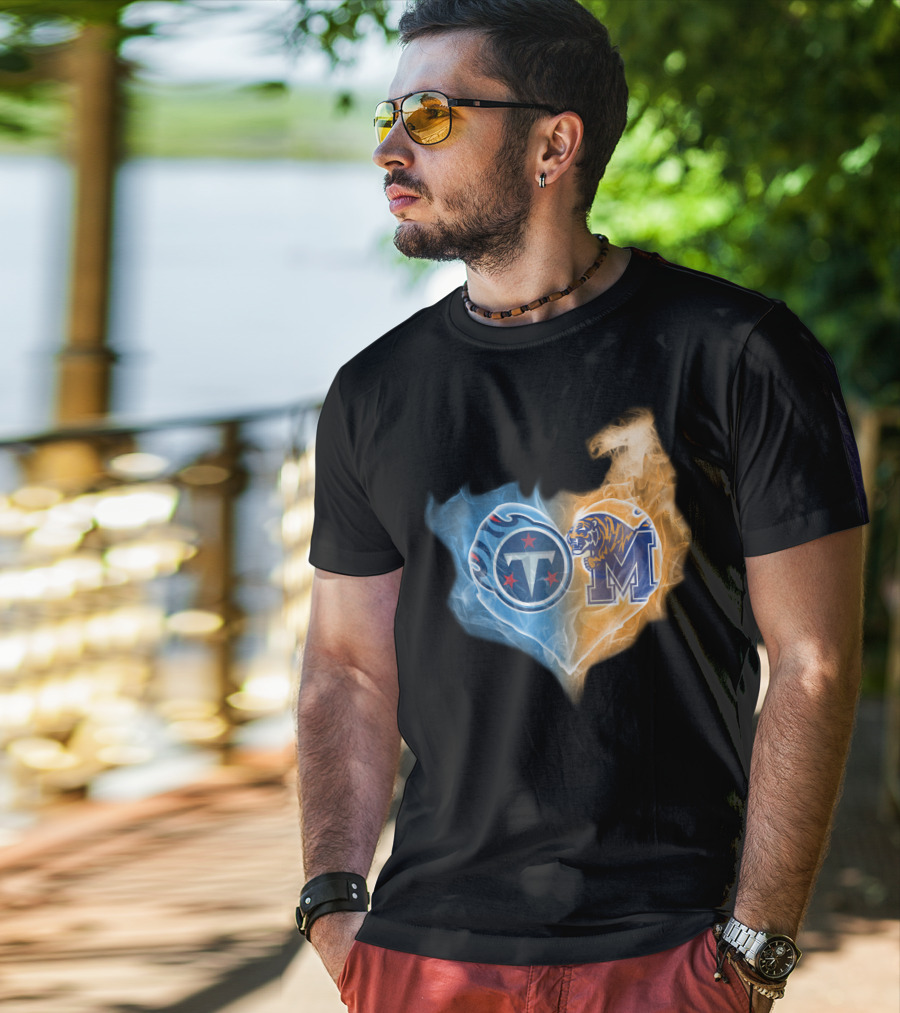 Titans Memphis Tigers Heart T-Shirt
