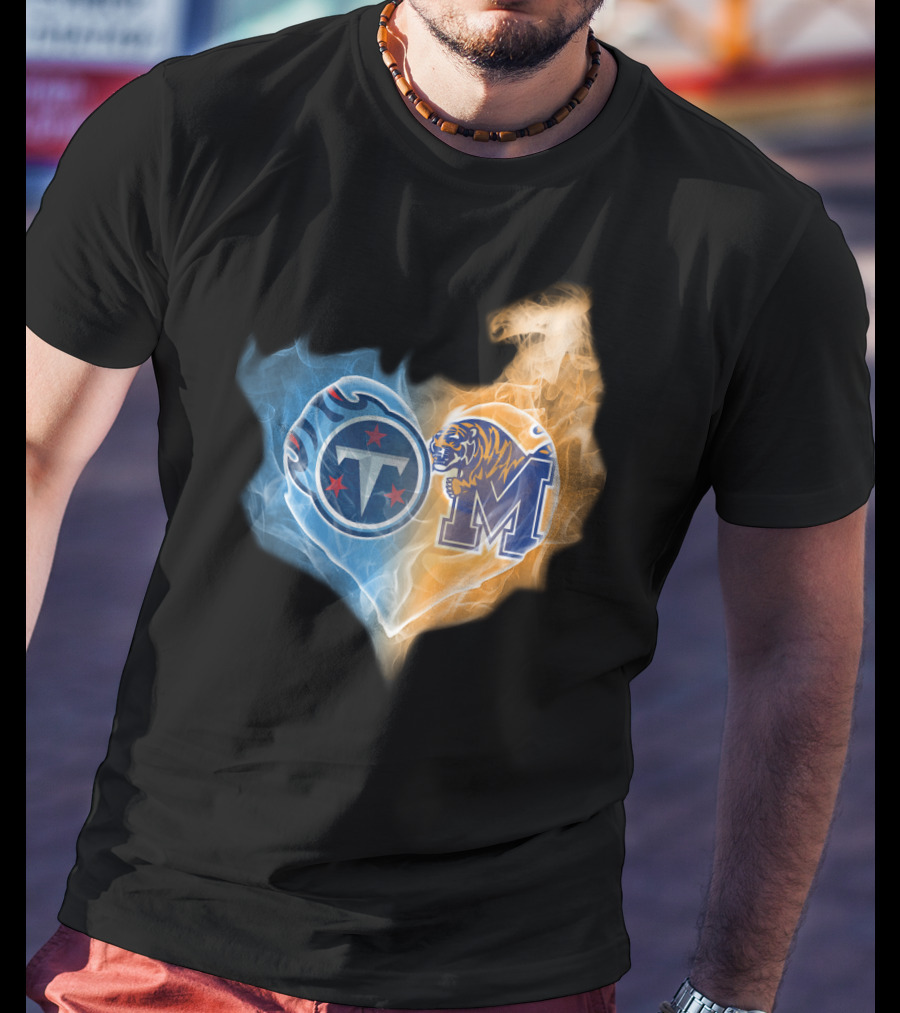Titans Memphis Tigers Heart T-Shirt