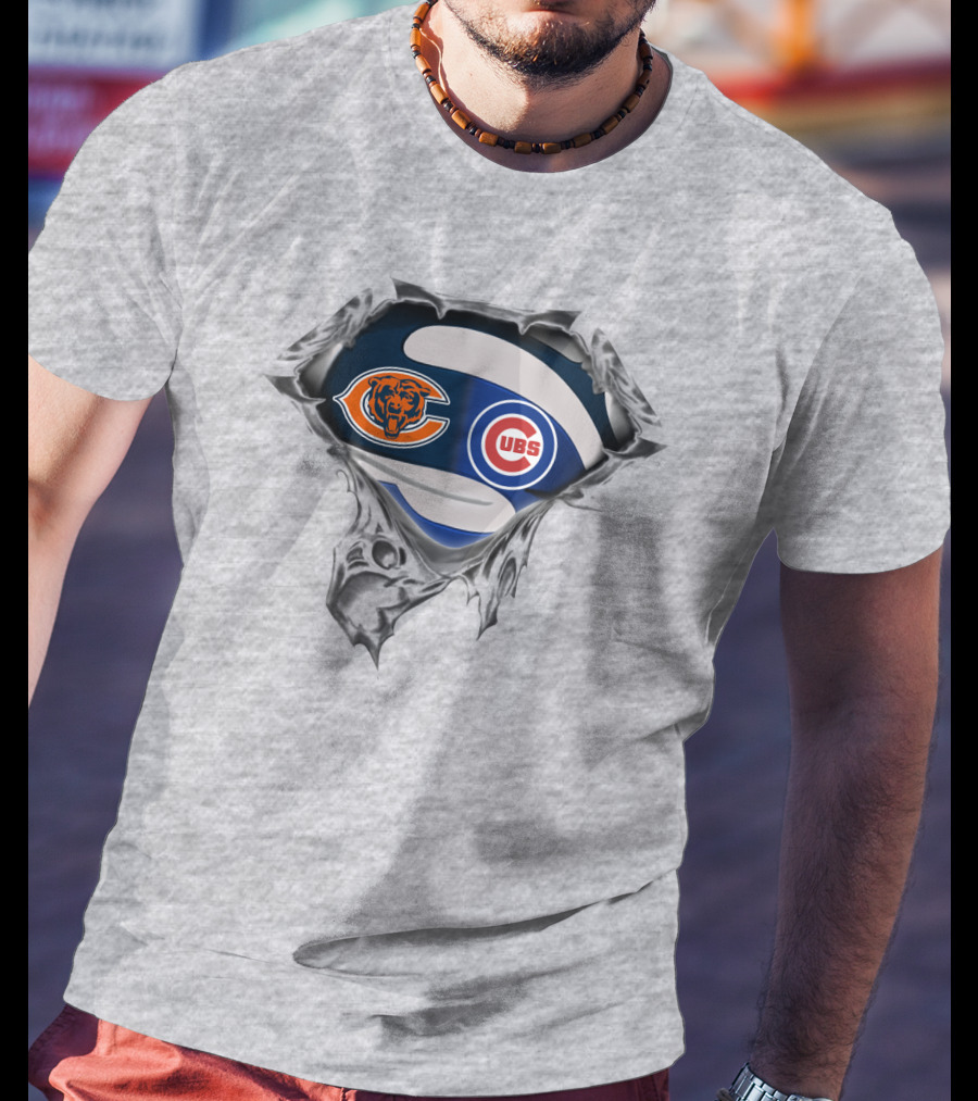 Bears Cubs Football Baseball Fan Crossover Logos T-Shirt