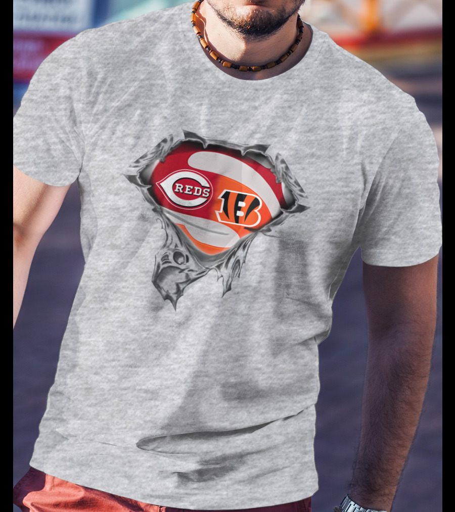 Cincinnati Reds Bengals Logo Mashup T-Shirt