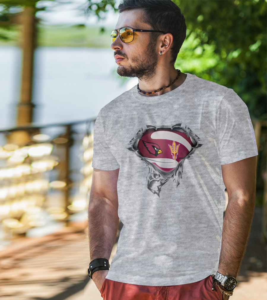 Cardinals Arizona State Logo Mashup Superhero T-Shirt
