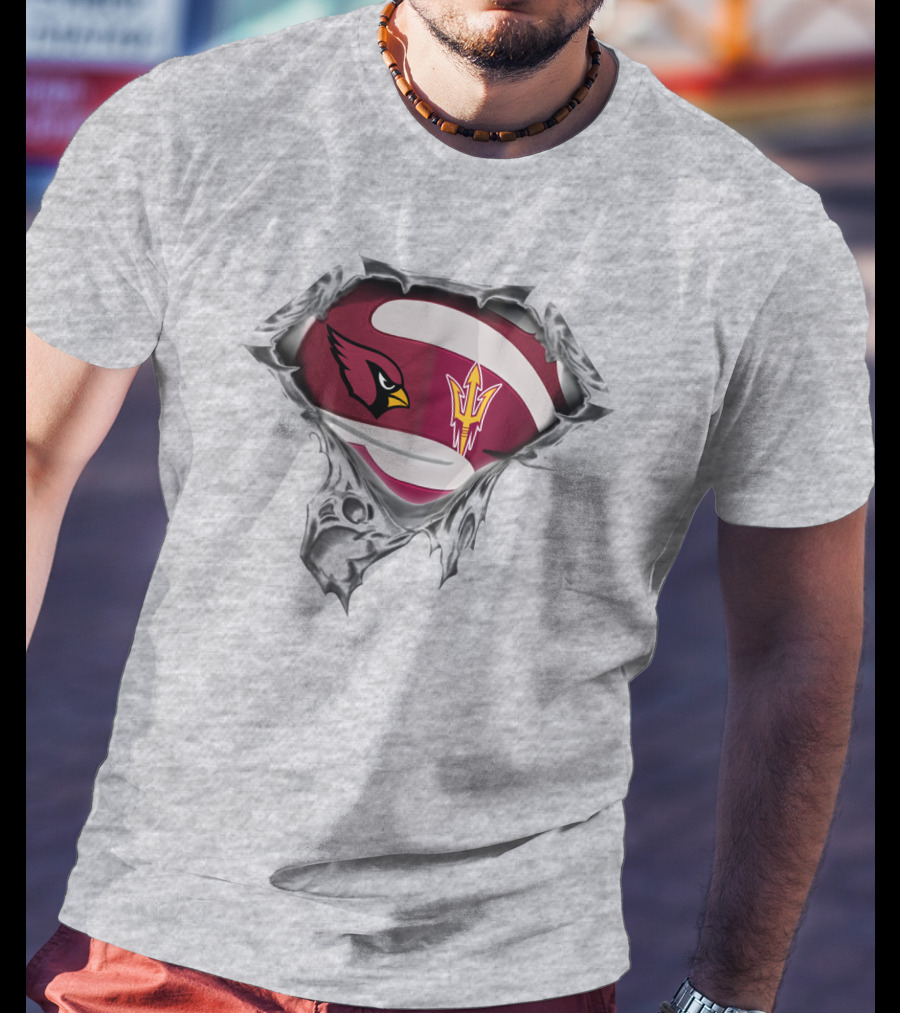 Cardinals Arizona State Logo Mashup Superhero T-Shirt