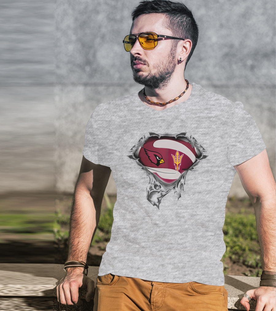 Cardinals Arizona State Logo Mashup Superhero T-Shirt