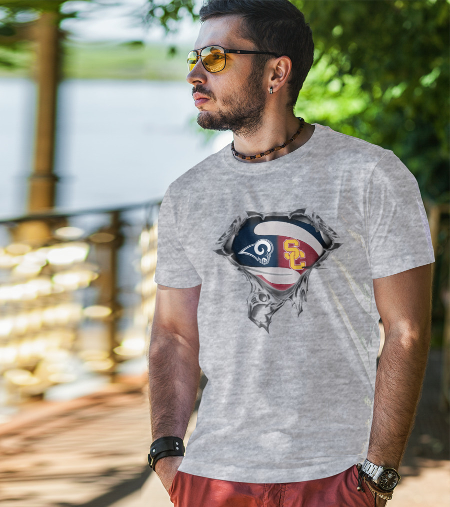Rams Sc Trojan Logo Rip Effect T-Shirt