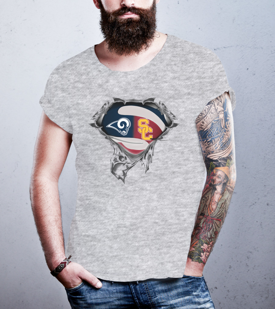 Rams Sc Trojan Logo Rip Effect T-Shirt