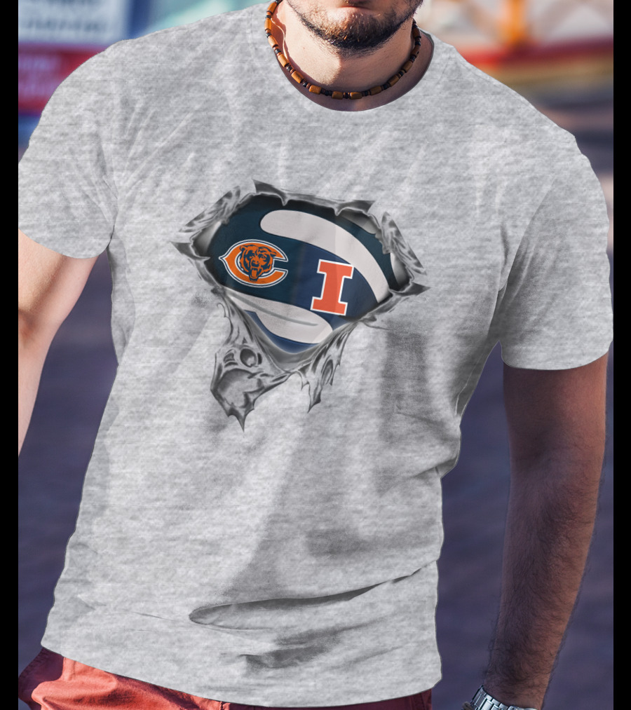 Bears Fighting Illini Logo Mashup T-Shirt