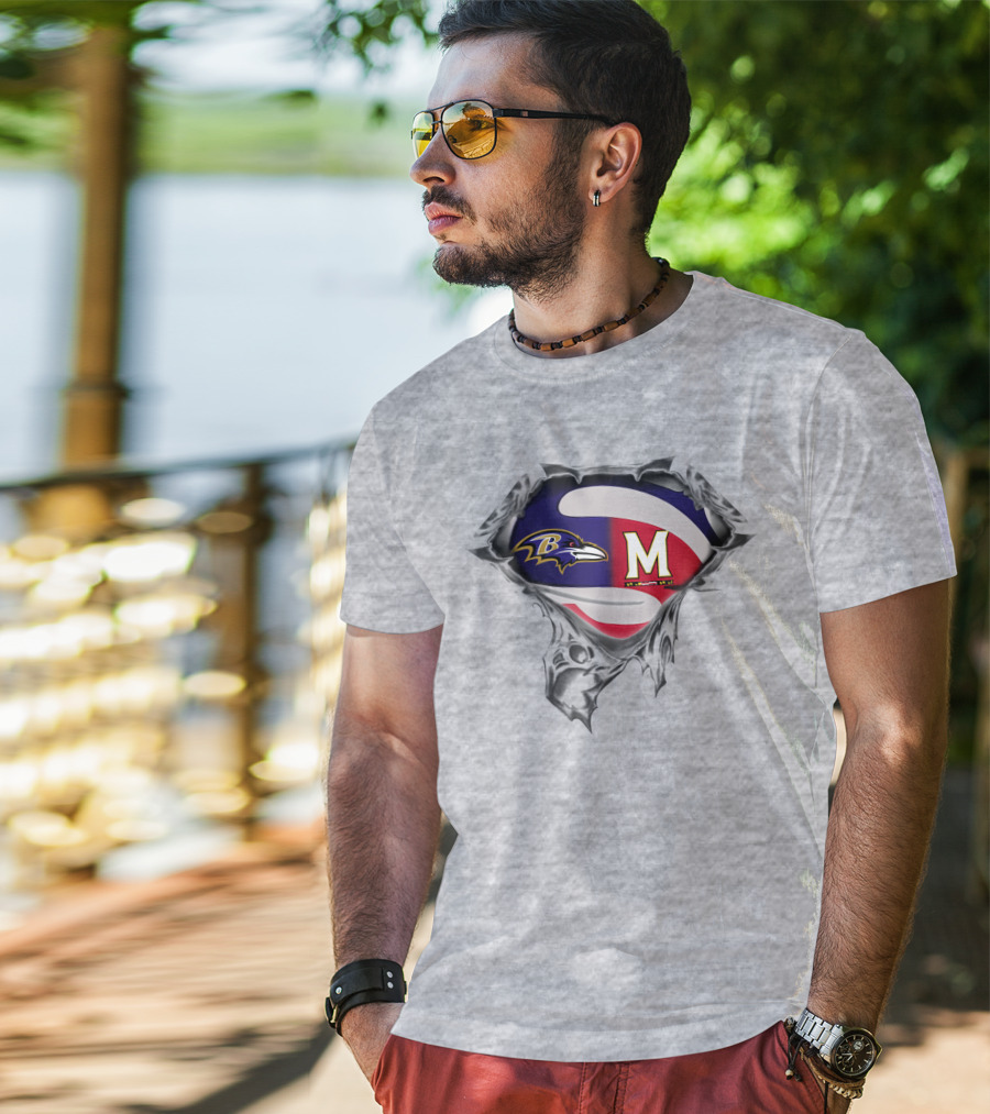 Baltimore Ravens Maryland Terrapins Crossover Super T-Shirt