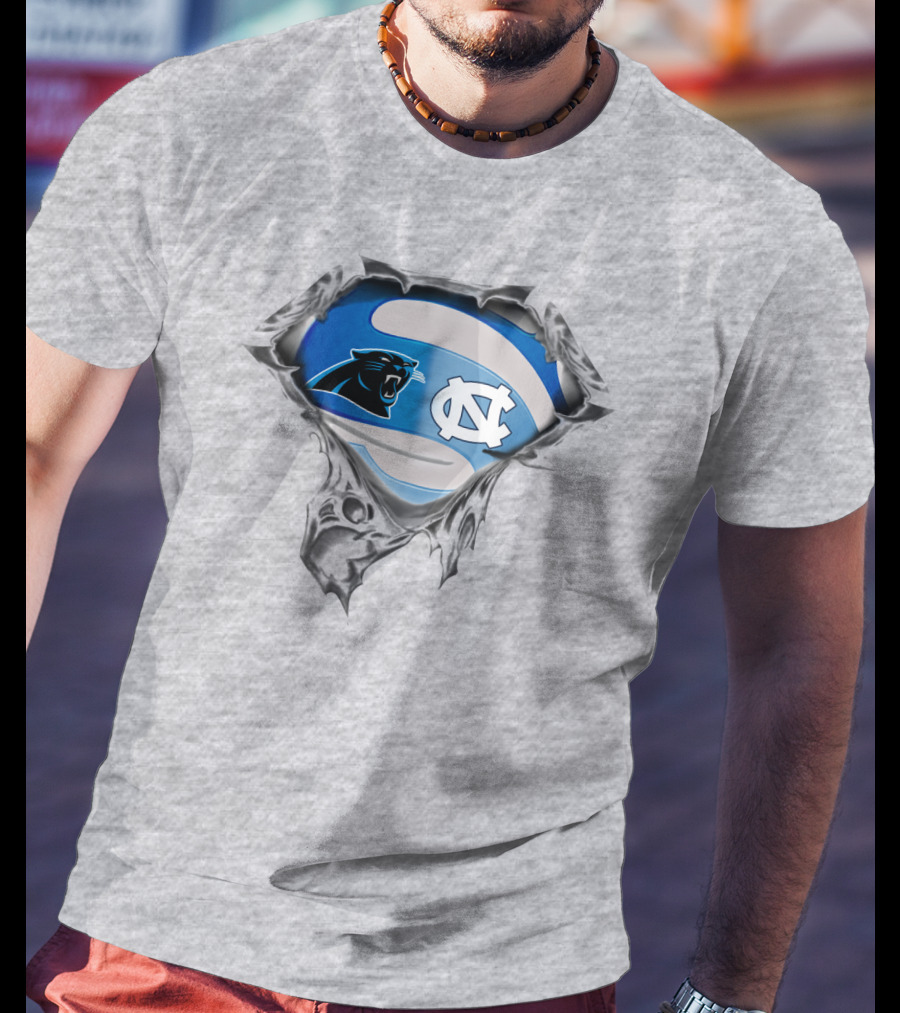 Carolina Panthers Tar Heels Nc Logo Mashup T-Shirt