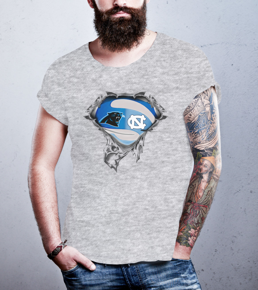 Carolina Panthers Tar Heels Nc Logo Mashup T-Shirt