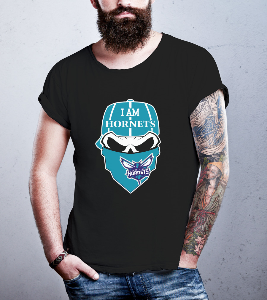 I Am Hornets Charlotte Hornets Skull T-Shirt