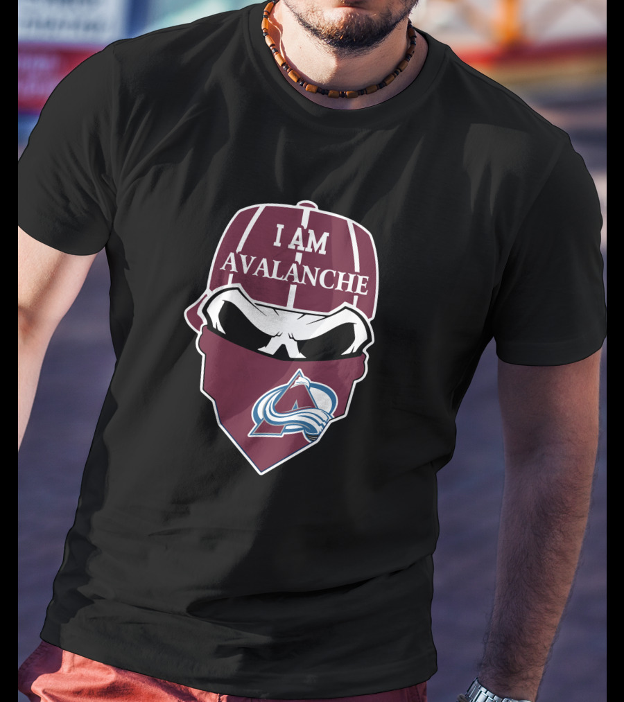 I Am Avalanche Colorado Avalanche Skull T-Shirt