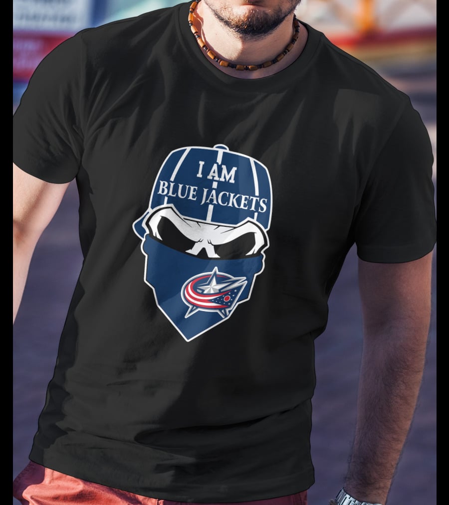 I Am Blue Jackets Skull Columbus Blue Jackets T-Shirt