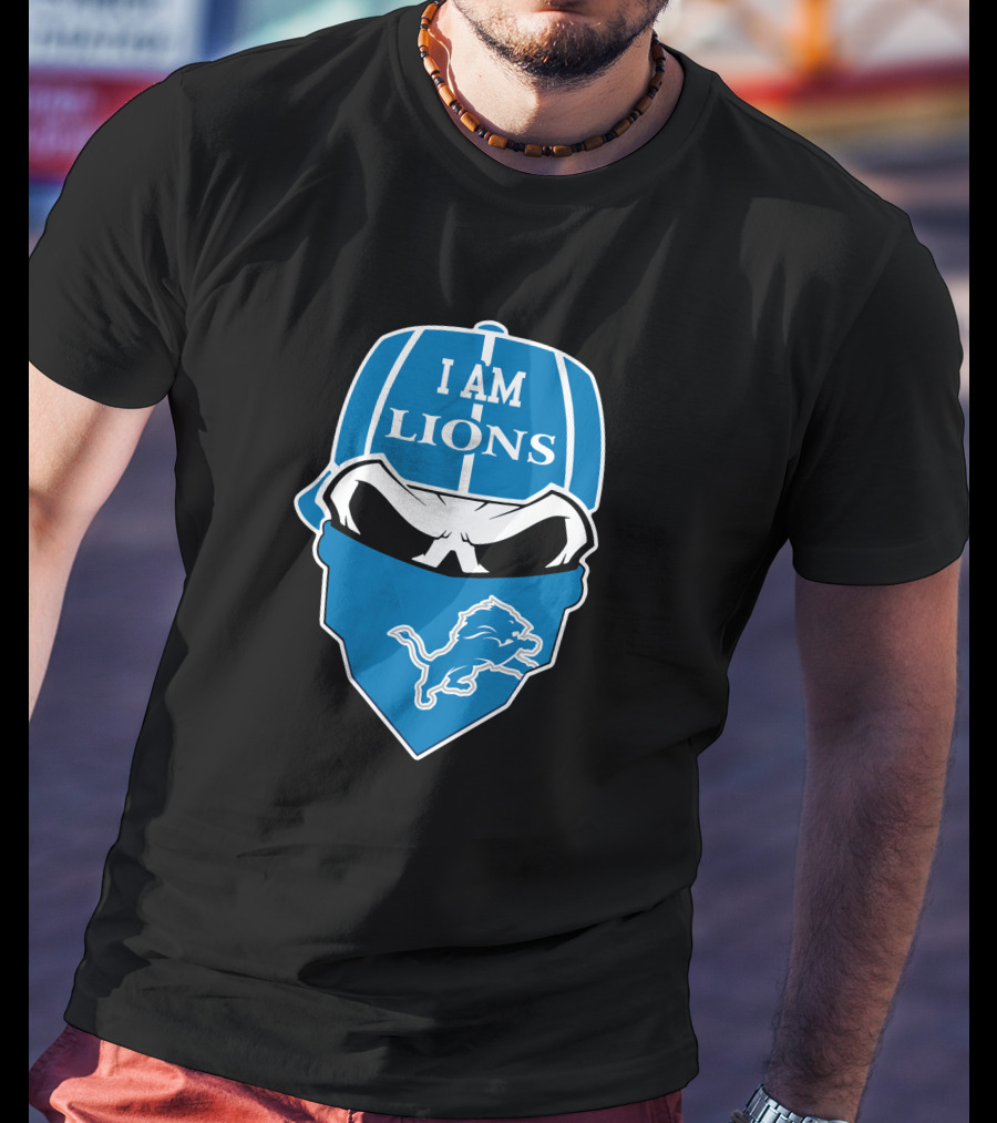 I Am Lions Detroit Lions Skull 1 T-Shirt