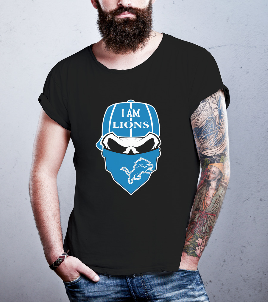 I Am Lions Detroit Lions Skull 1 T-Shirt