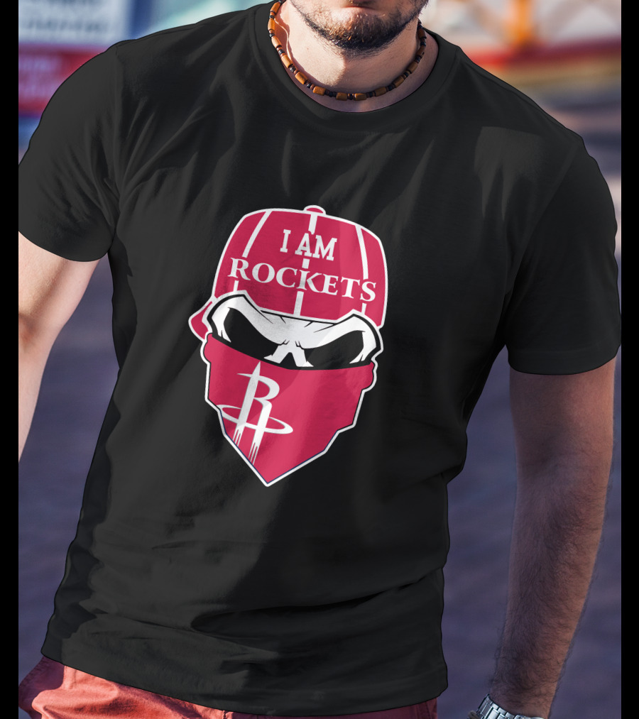 I Am Rockets Skull Bandana Houston T-Shirt