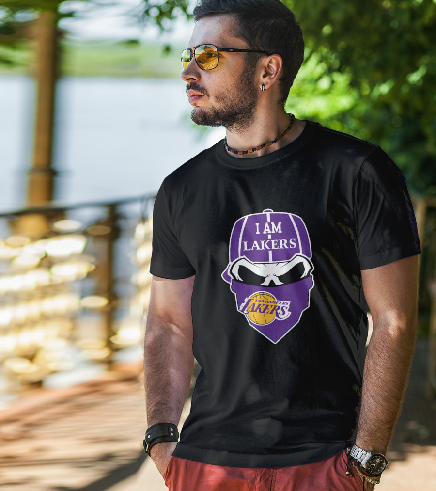 I Am Lakers Los Angeles Lakers Skull T-Shirt