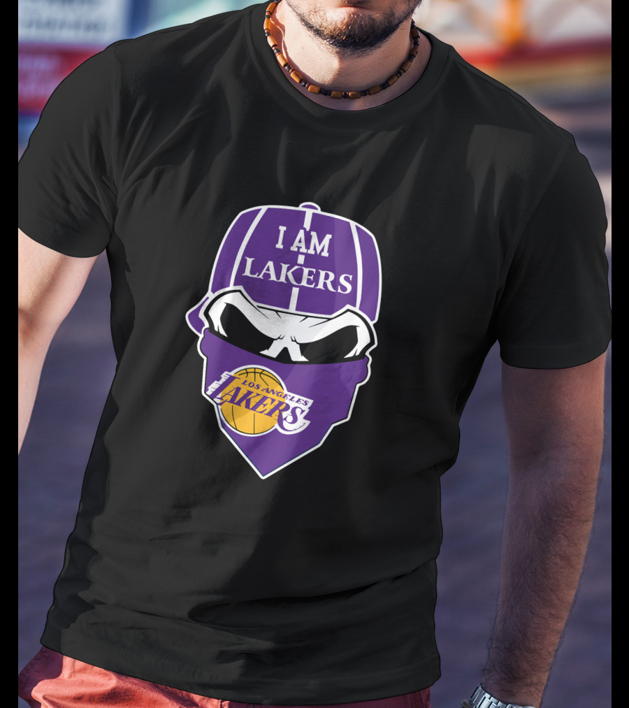 I Am Lakers Los Angeles Lakers Skull T-Shirt