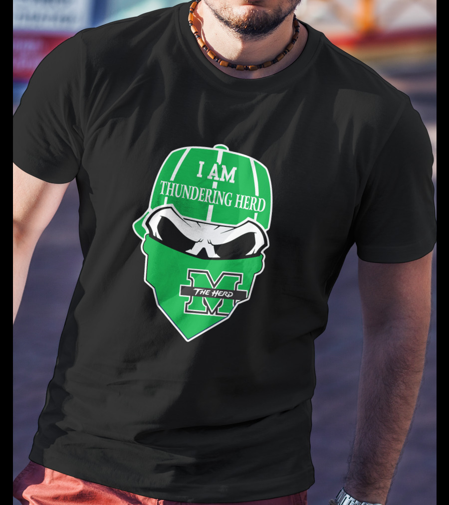 I Am Thundering Herd Skull The Herd M T-Shirt