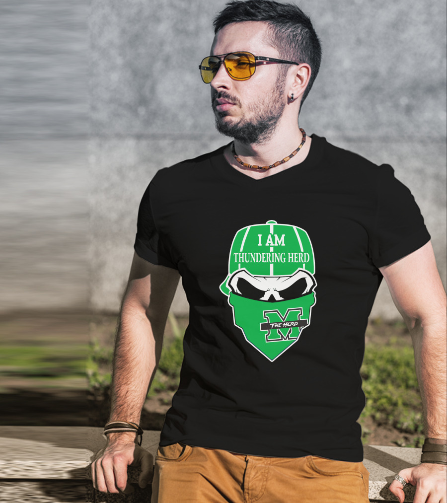 I Am Thundering Herd Skull The Herd M T-Shirt