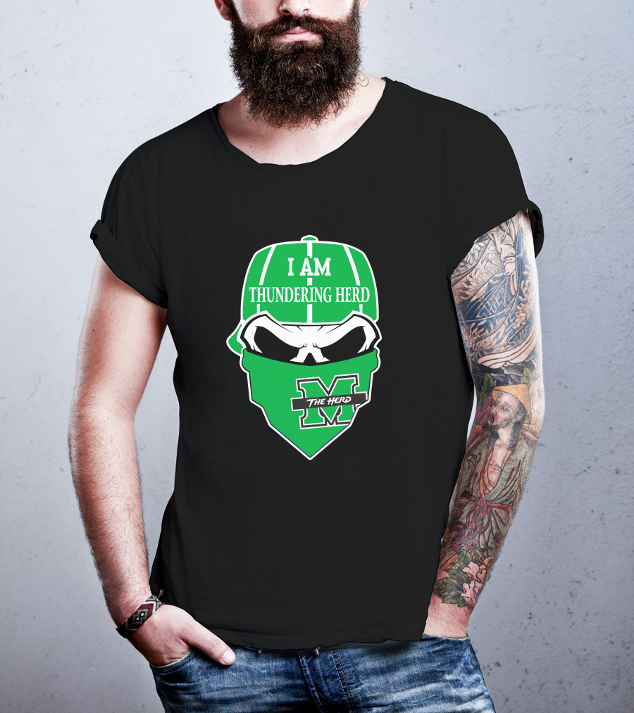 I Am Thundering Herd Skull The Herd M T-Shirt