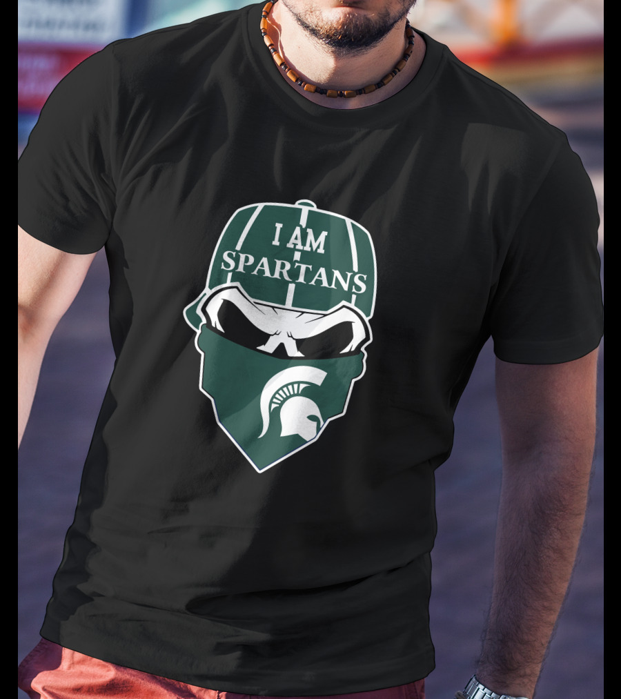 I Am Spartans Michigan State Skull T-Shirt