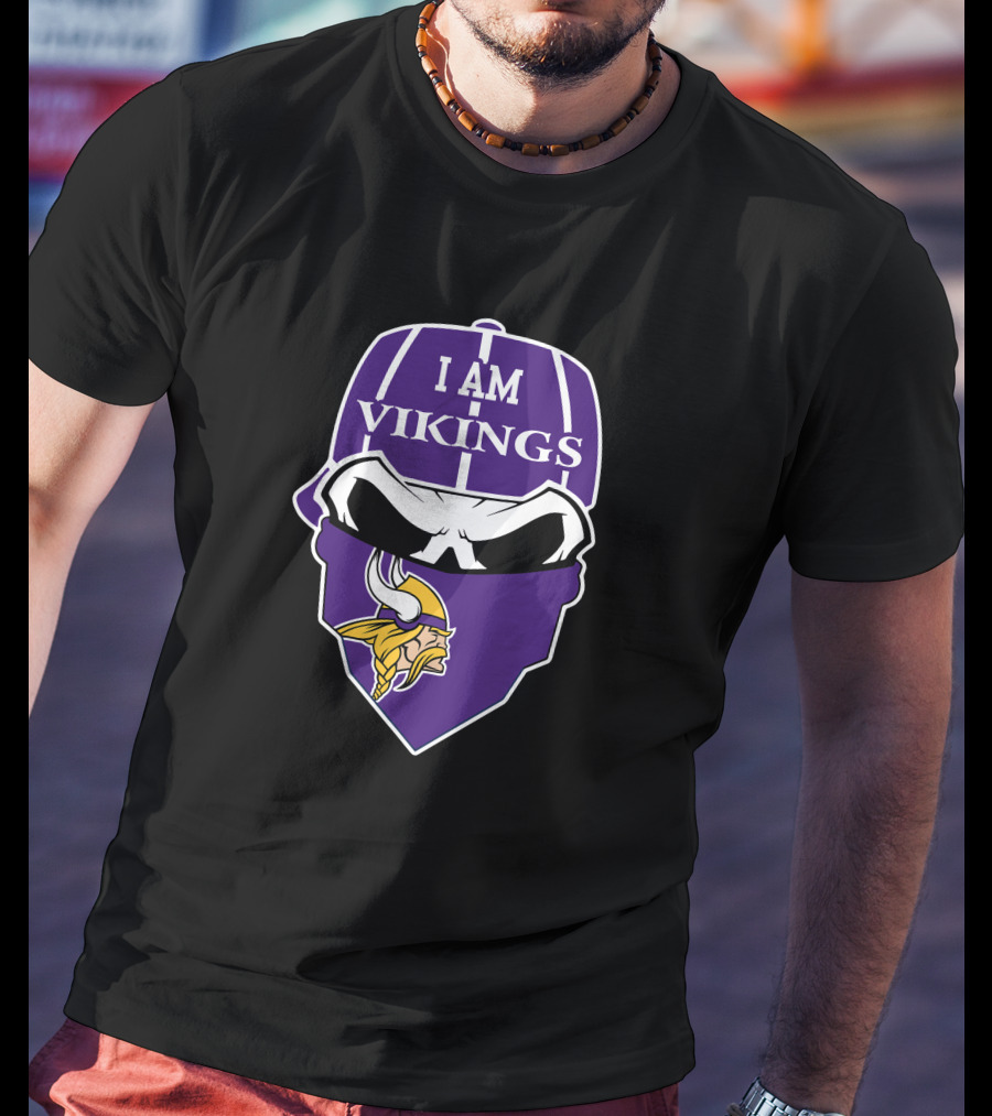 I Am Vikings Minnesota Vikings Skull T-Shirt