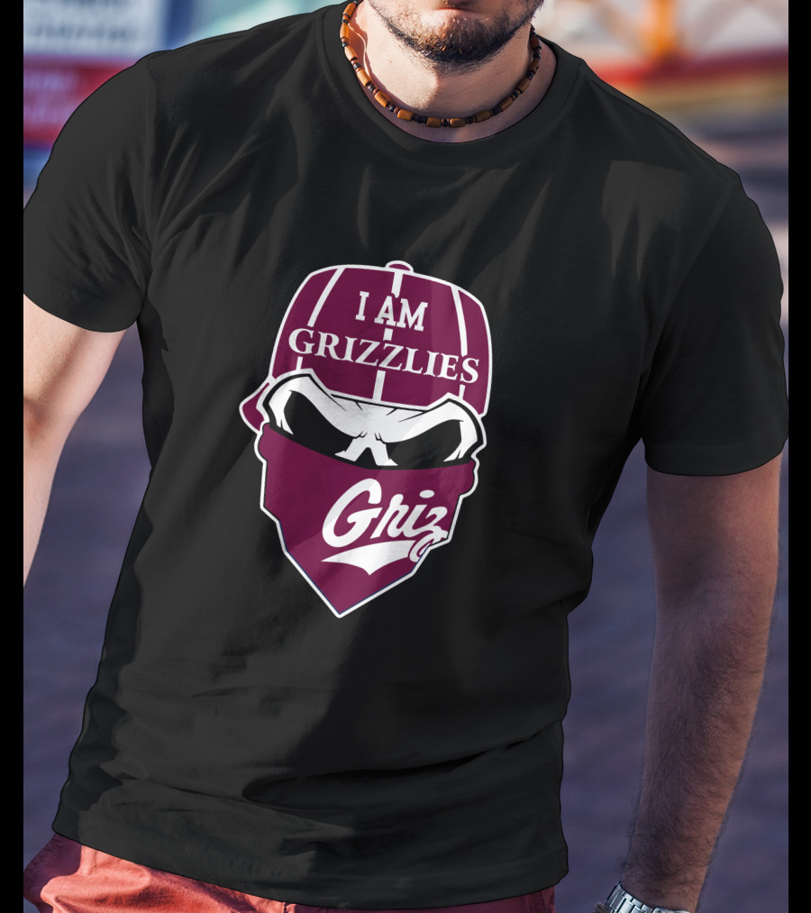 I Am Grizzlies Griz Skull Cap Bandana T-Shirt