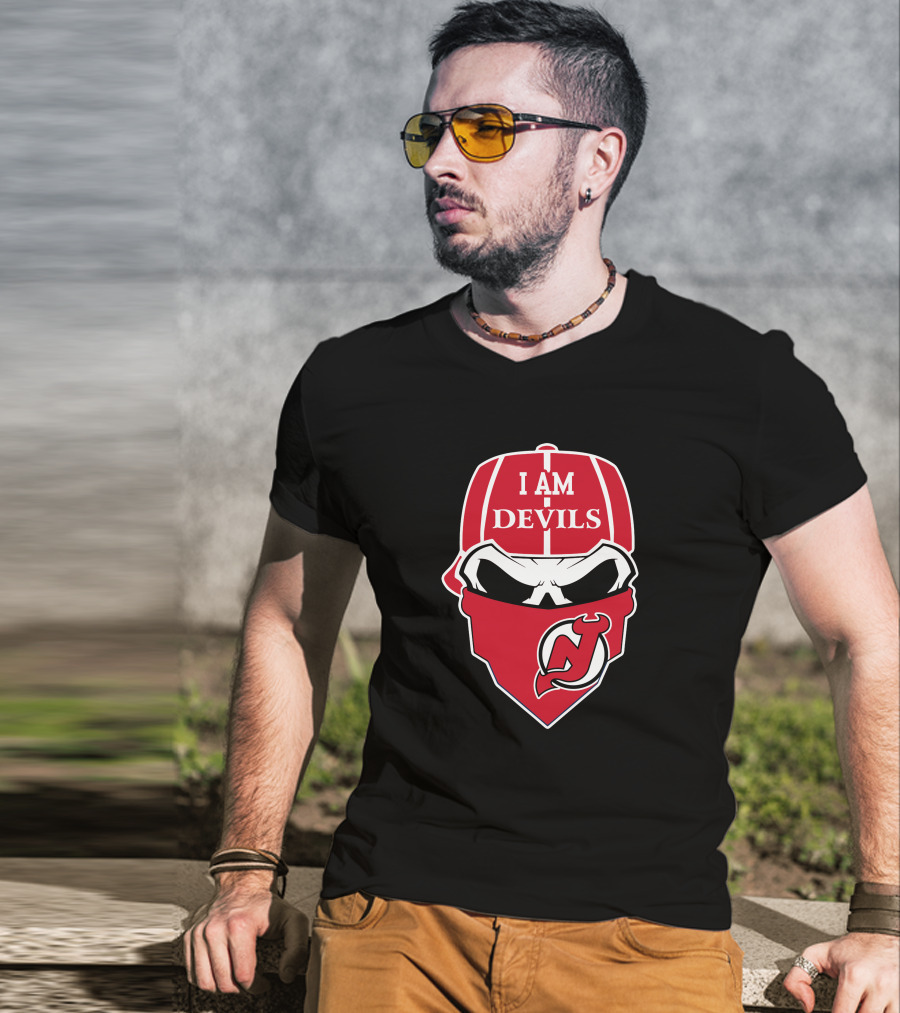 I Am Devils New Jersey Devils Skull T-Shirt