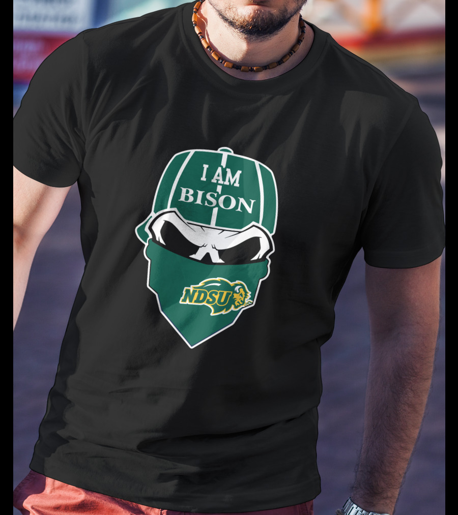 I Am Bison Ndsu Skull Cap T-Shirt