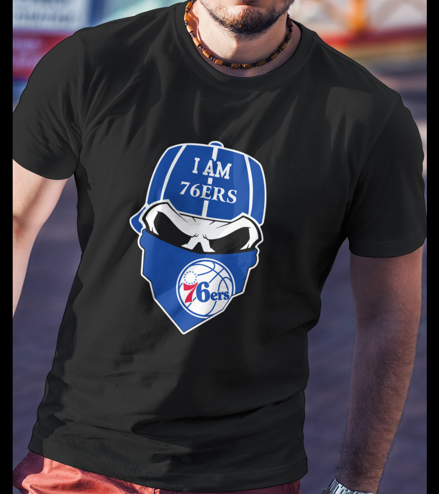I Am 76ers Skull Logo Philadelphia 76ers T-Shirt