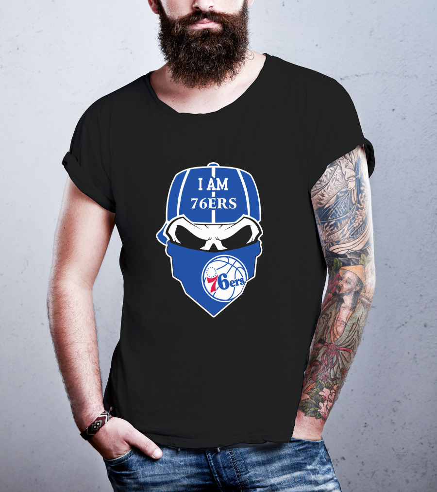 I Am 76ers Skull Logo Philadelphia 76ers T-Shirt